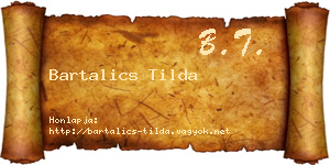 Bartalics Tilda névjegykártya